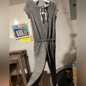 Lace-Up Yoke Jumpsuit, Girls XS (5)